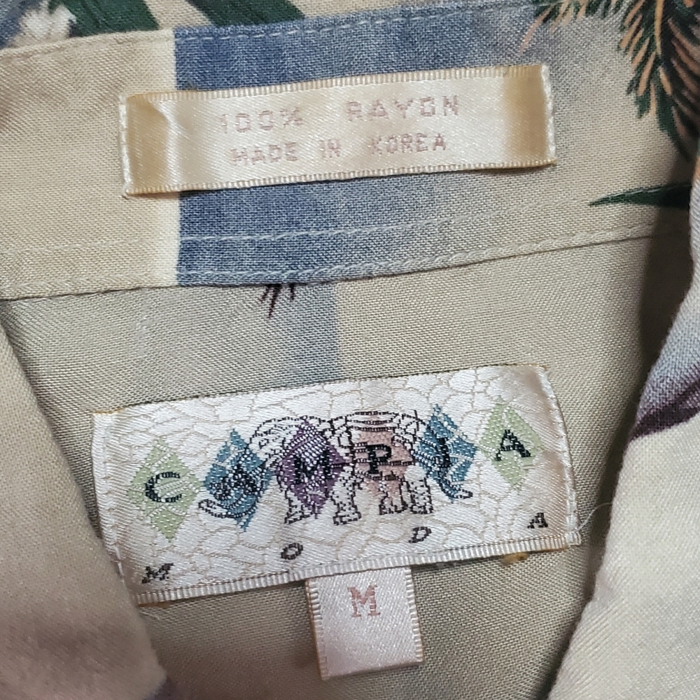 Hawaiian Tropical Fish Shirt 90s Vintage Campia Moda MEDIUM - Picture 3 of 5
